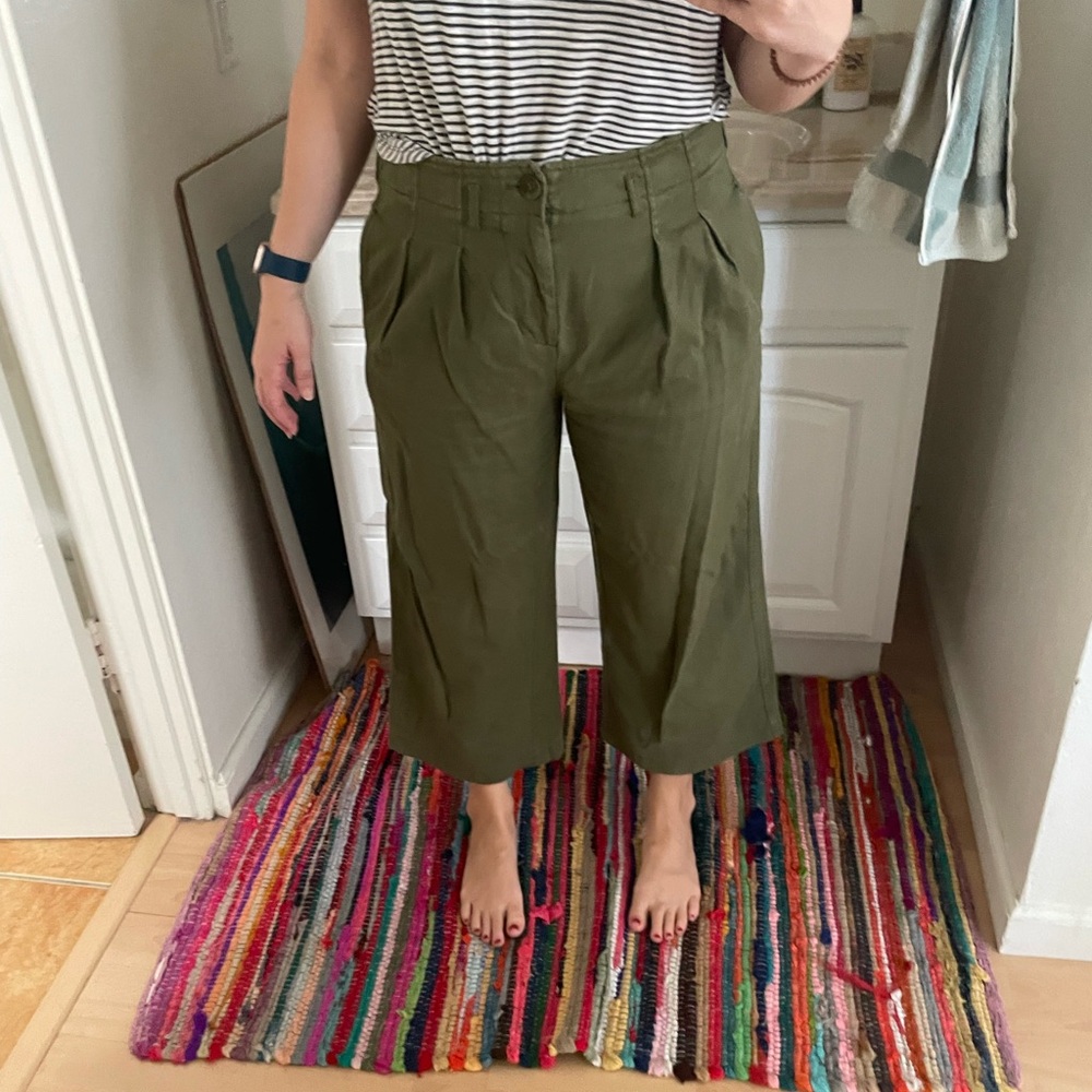 Maeve Pleated Trousers in Green